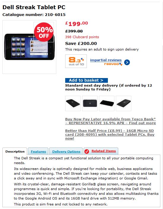 Dell Streak降价50%,有兴趣的朋友是时候入手了!! http://www.i-steven.com/wp-content/uploads/2011/04/dellstreaktesco.jpg